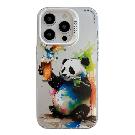 Чохол Animal Pattern Oil Painting Series для iPhone 15 Pro - Panda