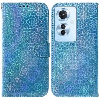 Чохол-книжка з кольоровою обкладинкою та магнітною застібкою Colorful Magnetic Buckle на OPPO Reno11 F Global - синій