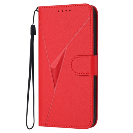 Чехол-книжка Triangle Pattern Buckle Clasp Leather на Infinix Note 40 4G - красный