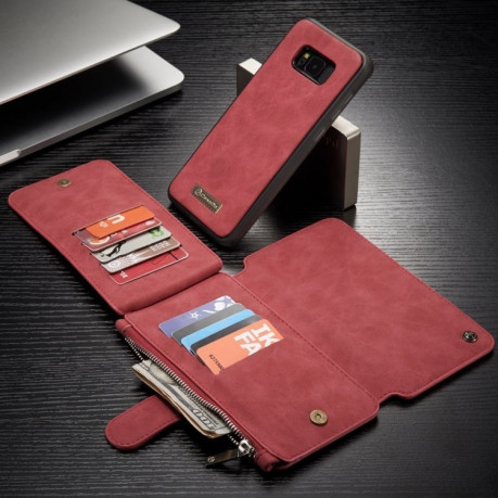 Шкіряний чохол-гаманець CaseMe 007 на Samsung Galaxy S8 Plus / G955-червоний