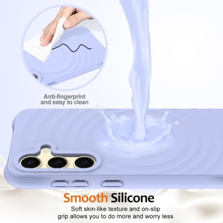 Протиударний чохол Wave Texture MagSafe Magnetic Liquid Silicone для Samsung Galaxy S24 FE 5G - фіолетовий