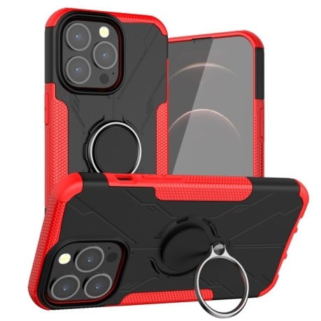 Противоударный чехол Machine Armor Bear для iPhone 13 Pro Max - красный