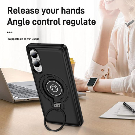 Протиударний чохол Ring Holder Magnetic для Samsung Galaxy S25 Edge 5G - чорний