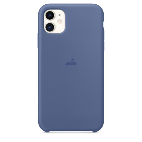 Силиконовый чехол Silicone Case Linen Blue на iPhone 11-премиальное качество
