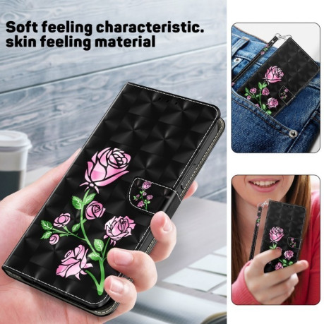 Чехол-книжка 3D Painting для Samsung Galaxy S24 FE 5G - Rose