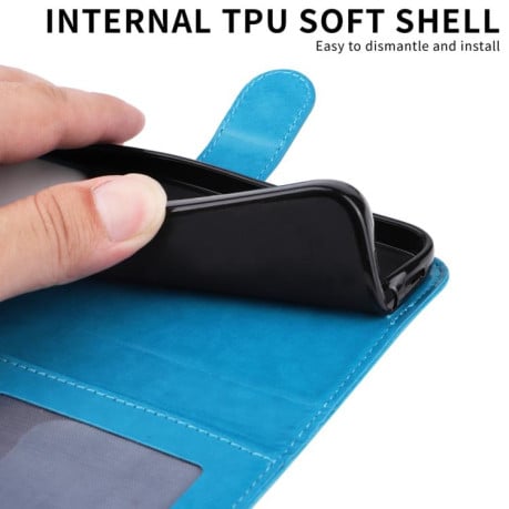 Чехол-книжка Embossed Sunflower на Xiaomi Redmi Turbo 5 Max 5G / Poco X8 Pro Max 5G — синий