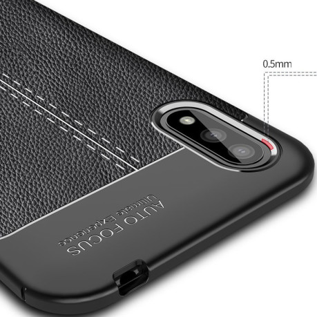Противоударный чехол Litchi Texture на Samsung Galaxy A01 Core / M01 Core - черный