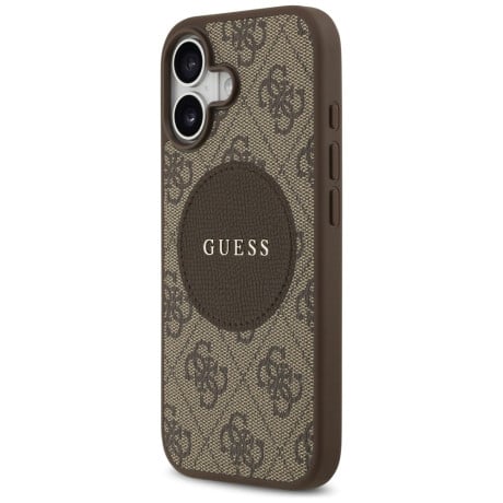 Оригинальный чехол Guess 4G Circle Classic Logo с MagSafe на iPhone 17 - brown