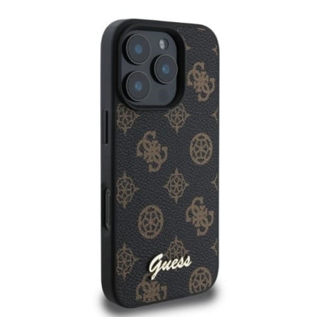 Оригинальный чехол Guess Peony Script MagSafe для iPhone 16 Pro Max - Black