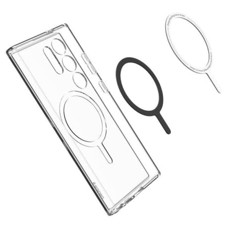 Оригинальный чехол Spigen Crystal Hybrid OneTap Ring MagSafe для Samsung Galaxy S24 Ultra - White
