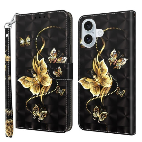 Чехол-книжка 3D Painting для  iPhone 16 Plus - разноцветный