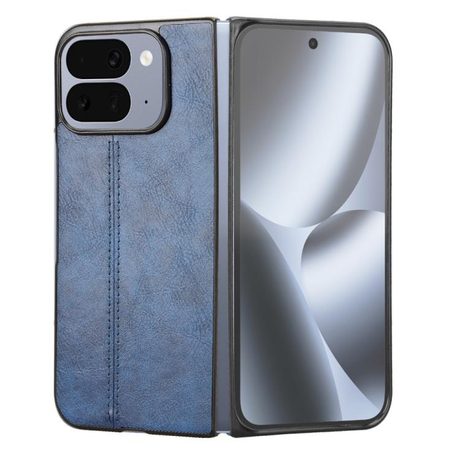 Чехол с прострочкой Sewing Cow Pattern для Google Pixel 10 Pro Fold — синий