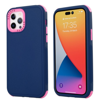 Чохол протиударний 3 in 1 Four Corner для iPhone 14 Pro - синьо-рожевий