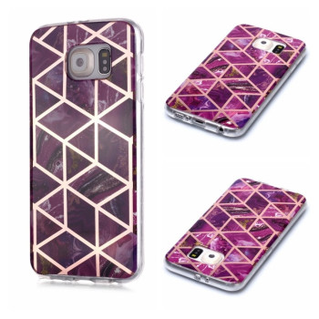 Чехол Plating Marble Pattern для Samsung Galaxy S6 - фиолетовый