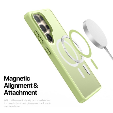 Чехол DUX DUCIS Yind Series MagSafe TPU Hybrid PC на Samsung Galaxy S25 Ultra 5G - зеленый