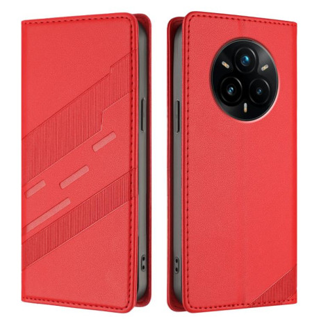 Чехол-книжка Embossed Multi-functional Wallet Retro Leather на Realme 14 Pro+ - красный