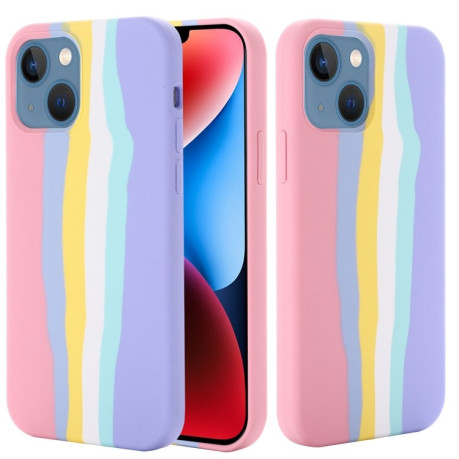 Силіконовий чохол Rainbow Liquid Silicone для iPhone 15-рожевий
