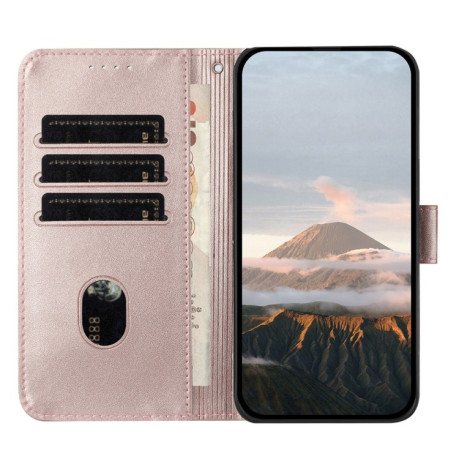 Чехол-книжка Triangle Pattern Buckle Clasp Leather на Infinix Note 40 4G - розовое золото