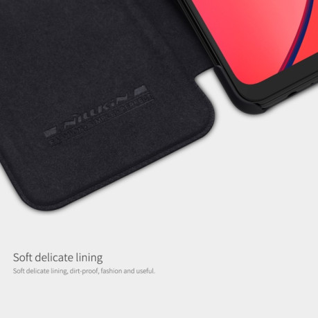 Кожаный чехол-книжка Nillkin Qin Series для Samsung Galaxy A12/M12 - черный