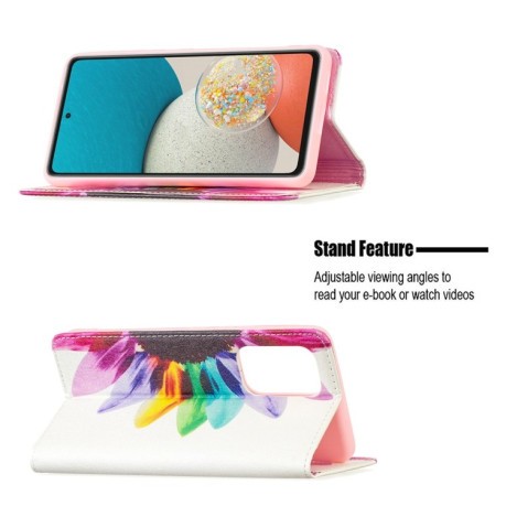 Чехол-книжка Colored Drawing Pattern Invisible на Samsung Galaxy A53 5G - Sun Flower