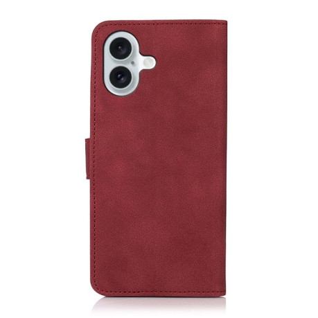 Чехол-книжка KHAZNEH Matte Texture для iPhone 16 Plus - красный