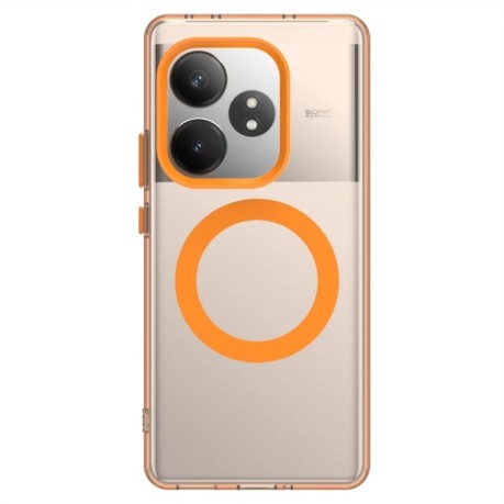 Противоударный чехол Candy Magsafe PC Hybrid TPU для Realme GT 6 Global - оранжевый