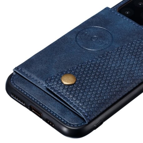 Противоударный чехол Magnetic with Card Slots на iPhone 12/12 Pro - синий