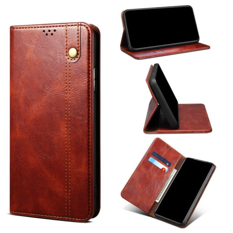 Чохол-книжка Simple Wax Crazy Horse Samsung Galaxy A73 5G - коричневий