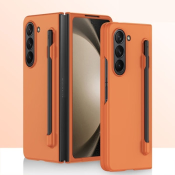 Противоударный чехол Integrated Skin Feel PC with Pen / Pen Box для Samsung Galaxy  Fold 6 - оранжевый