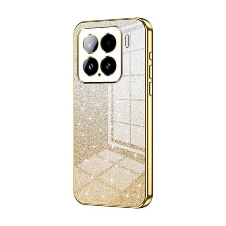 Ударозахисний чохол Gradient Glitter Powder Electroplated на Xiaomi 15 - золотий