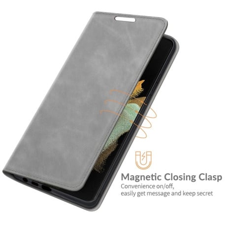 Чохол-книжка Retro-skin Business Magnetic Samsung Galaxy S22 Ultra 5G - сірий