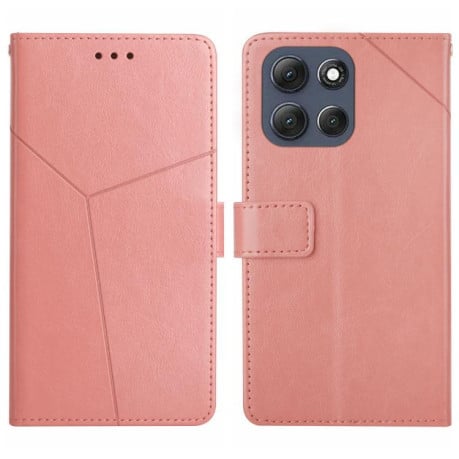 Чохол-книжка HT01 Y-shaped Pattern Flip Leather на Motorola Moto G86 5G - рожевий