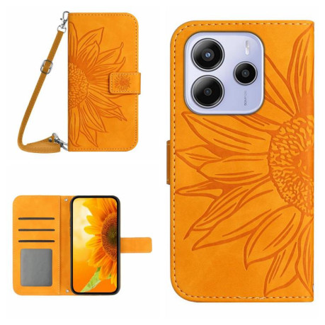 Чехол-книжка Skin Feel Sun Flower для Xiaomi Redmi Note 14 4G Global - желтый