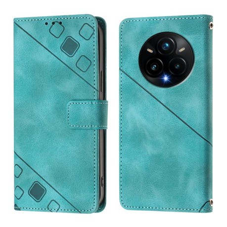 Чохол-книжка Skin-feel Embossed для Realme 14 Pro+ 5G - зелений