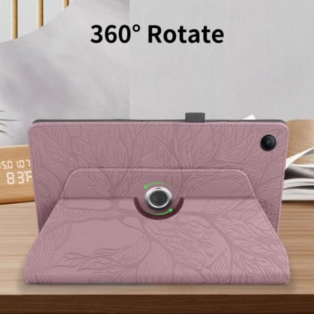Чехол-книжка Tree Life Embossed Rotation Leather на Xiaomi Redmi Pad 2 SE 9.7 2026 — розово-золотой