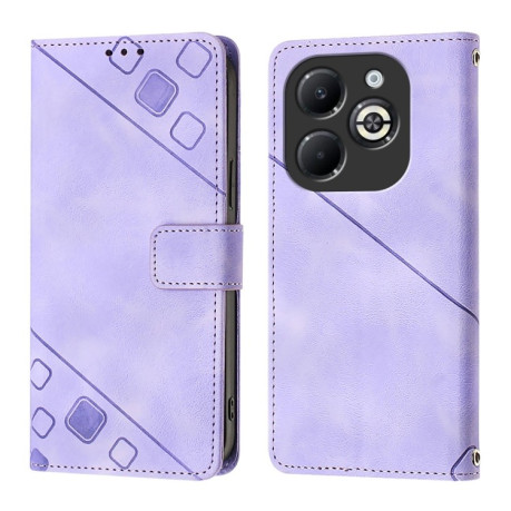 Чехол-книжка Skin-feel Embossed для Infinix Smart 8 Plus / Smart 8 Pro - фиолетовый