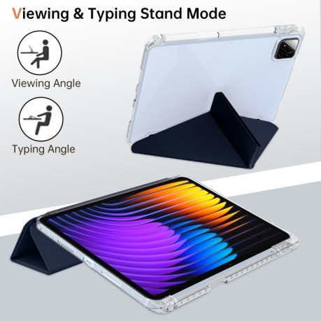 Чехол-книжка Clear Acrylic Demation Leather для Xiaomi Pad 7 / 7 Pro - синий