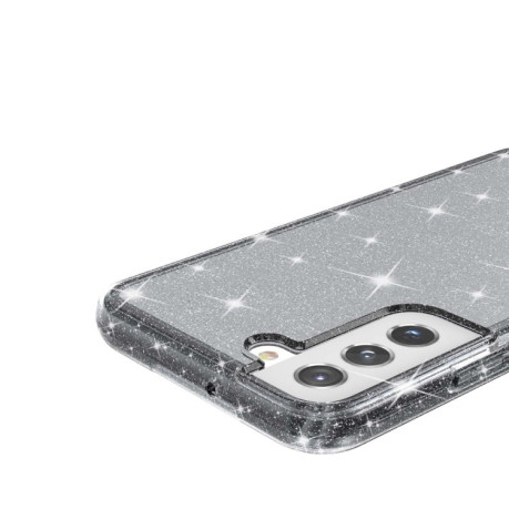 Противоударный чехол Terminator Style Glitter для Samsung Galaxy S22 Plus 5G - серый