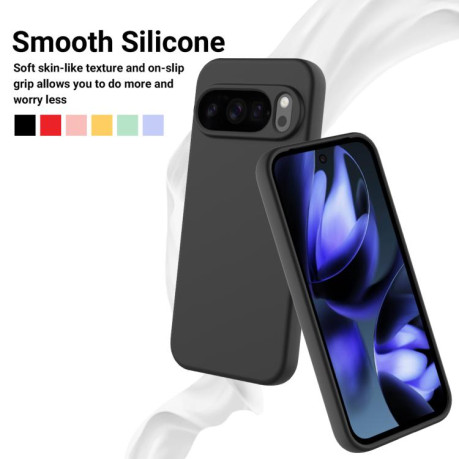 Силиконовый чехол Solid Color Liquid Silicone на Google Pixel 10 Pro XL - черный
