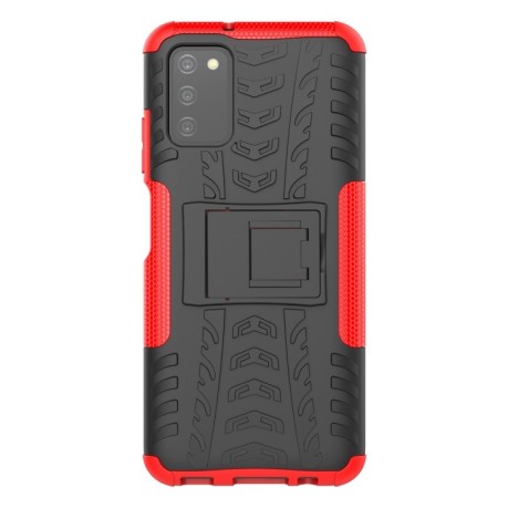 Противоударный чехол Tire Texture на Samsung Galaxy A03S - красный