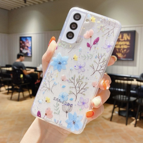 Противоударный чехол Fresh Small Floral Epoxy TPU для Samsung Galaxy S24 Ultra 5G - разноцветный