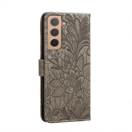 Чехол-книжка Lace Flower для Samsung Galaxy S22 5G - серый