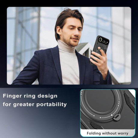 Противоударный чехол Large Window MagSafe Holder для iPhone Air - красный