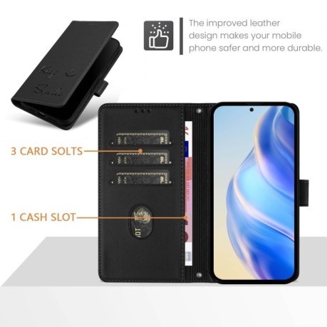 Чехол-книжка Embossing Stripe RFID для Realme GT 7 Pro 5G Global - черный