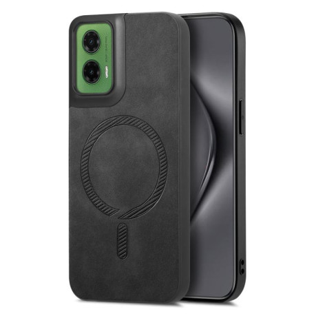 Чехол Retro MagSafe Magnetic PU на Motorola Moto G35 - черный