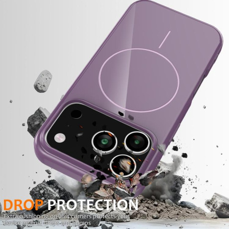 Противоударный чехол Glossy TPU Shockproof MagSafe на iPhone 17 Pro - фиолетовый