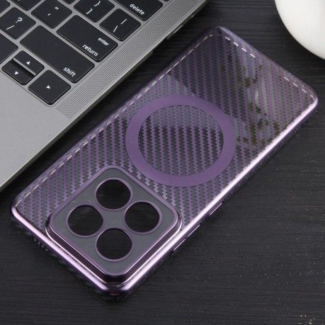 Протиударний чохол 6D Gold Plated Magsafe на Xiaomi 14 - Aurora Purple
