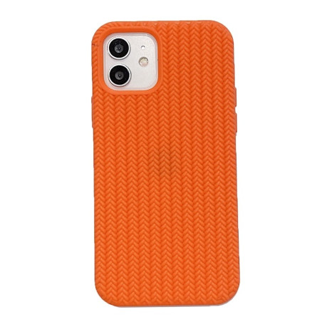 Противоударный чехол Herringbone Texture для iPhone 11 - оранжевый