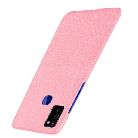 Ударопрочный чехол Crocodile Texture на Samsung Galaxy M51 - розовый