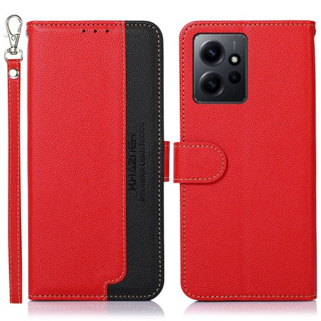 Чехол-книжка KHAZNEH Litchi Texture для Xiaomi Redmi Note 12 4G - красный